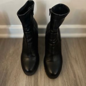 Black Ankle Booties — Faux Leather